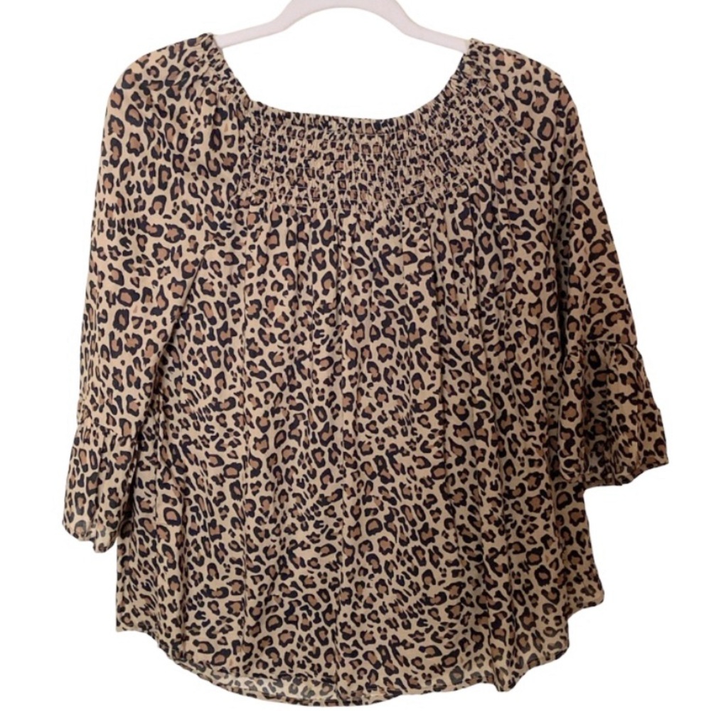 Beachlunchlounge Brown Black Leopard Print Oversized Top Size M